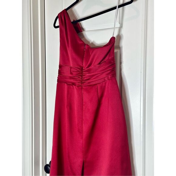 David’s Bridal red one shoulder mini formal dress size 10 - Picture 7 of 9